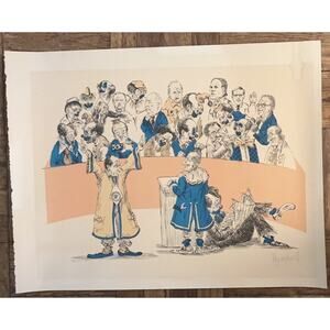 Wayne Howell Vintage Print Numbered Signed - Nixon Watergate Impeachment